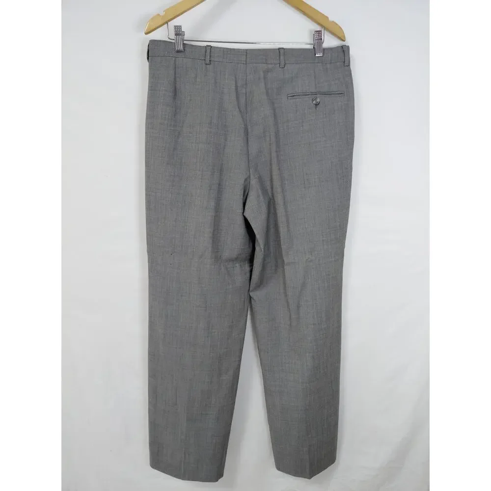 Mino Lombardi 100% Wool Made in Italy Gray Dress Pants Men See Measurement